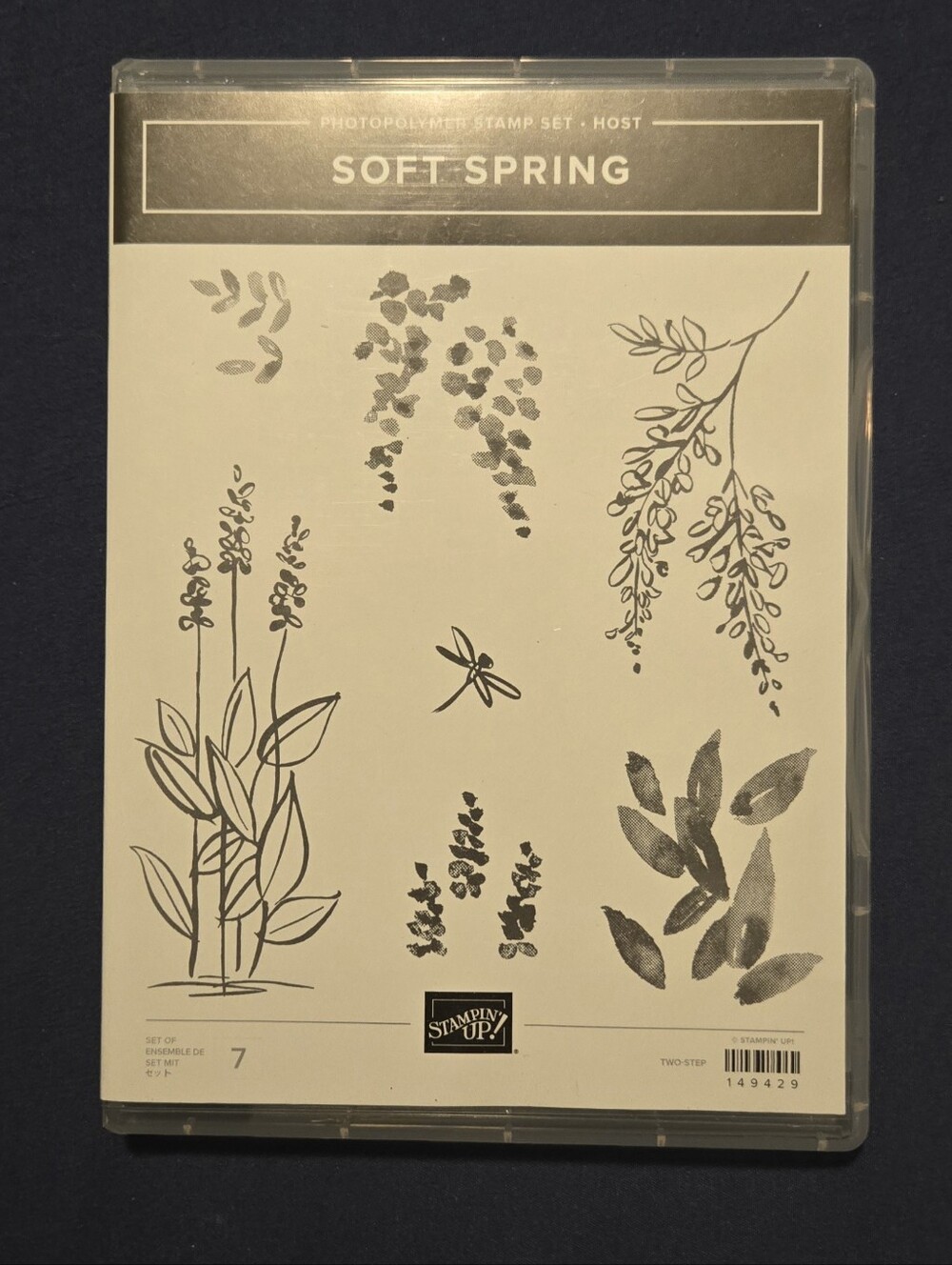 Stampin Up! Soft Spring Floral Stamp Set - Botanical Stamps with Dragonfly